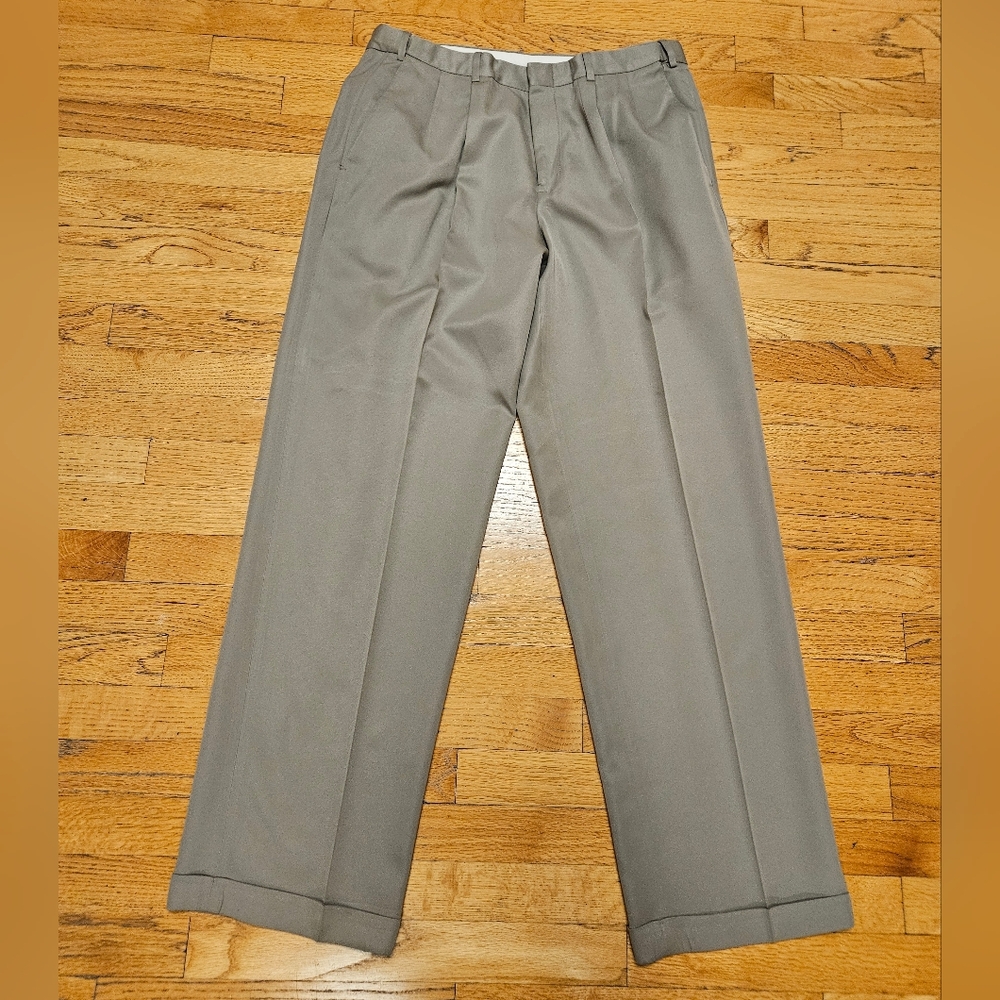 Slates By Dockers Men's Pleated And Cuffed Dress Pants Slacks Size 34 X 34